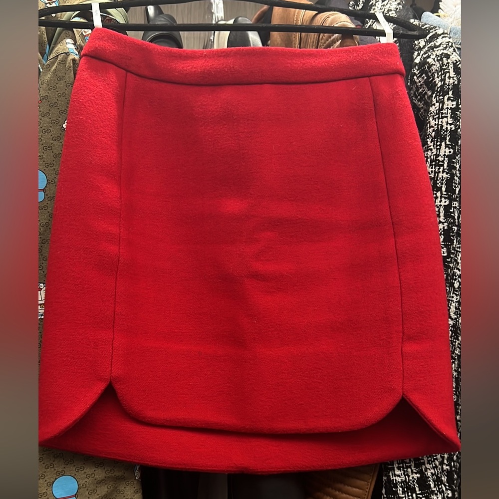 Red wool skirt
